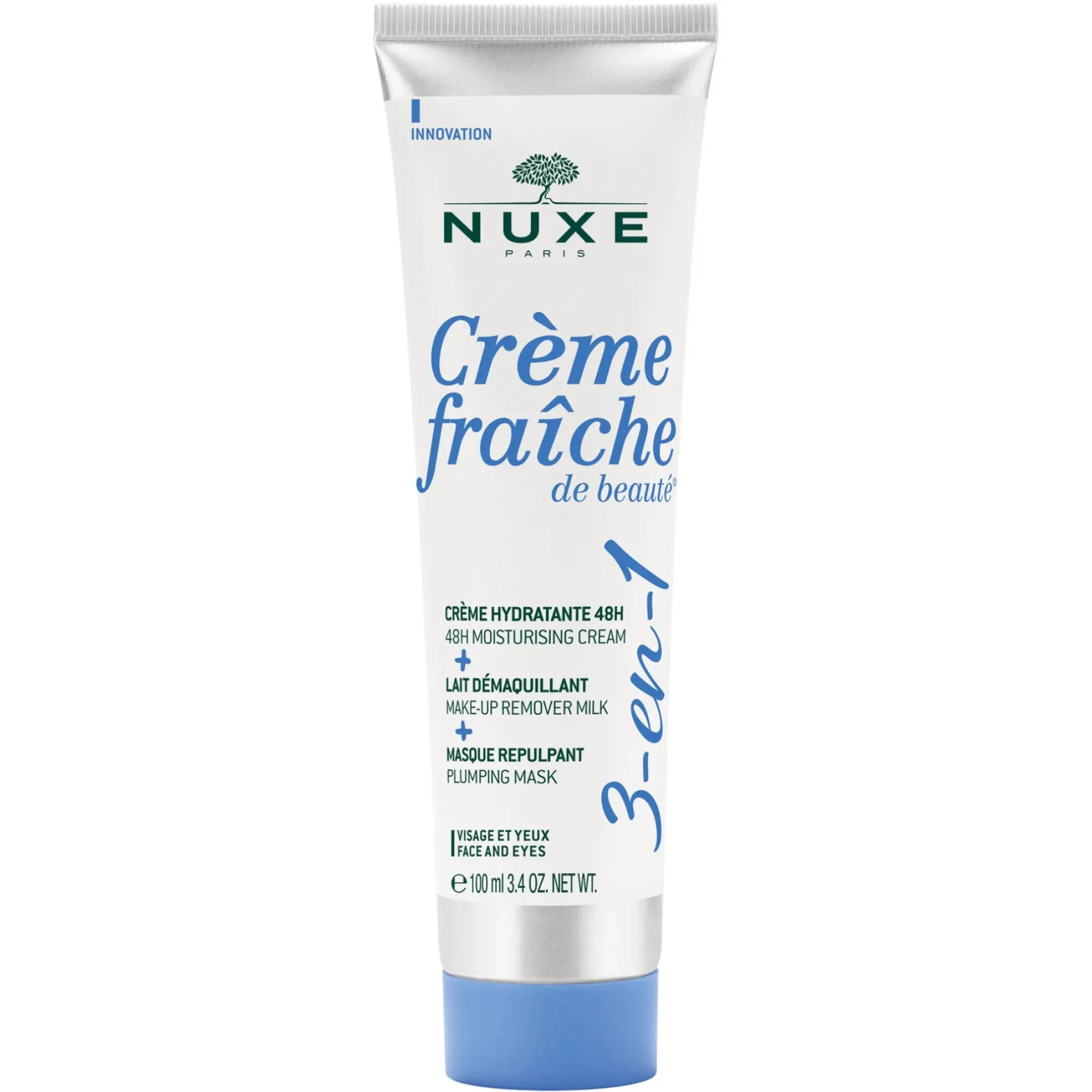 NUXE Crème fraîche de beauté® 3-en-1, Crème Hydratante 48h, Lait Démaquillant, Masque Repulpant Discount