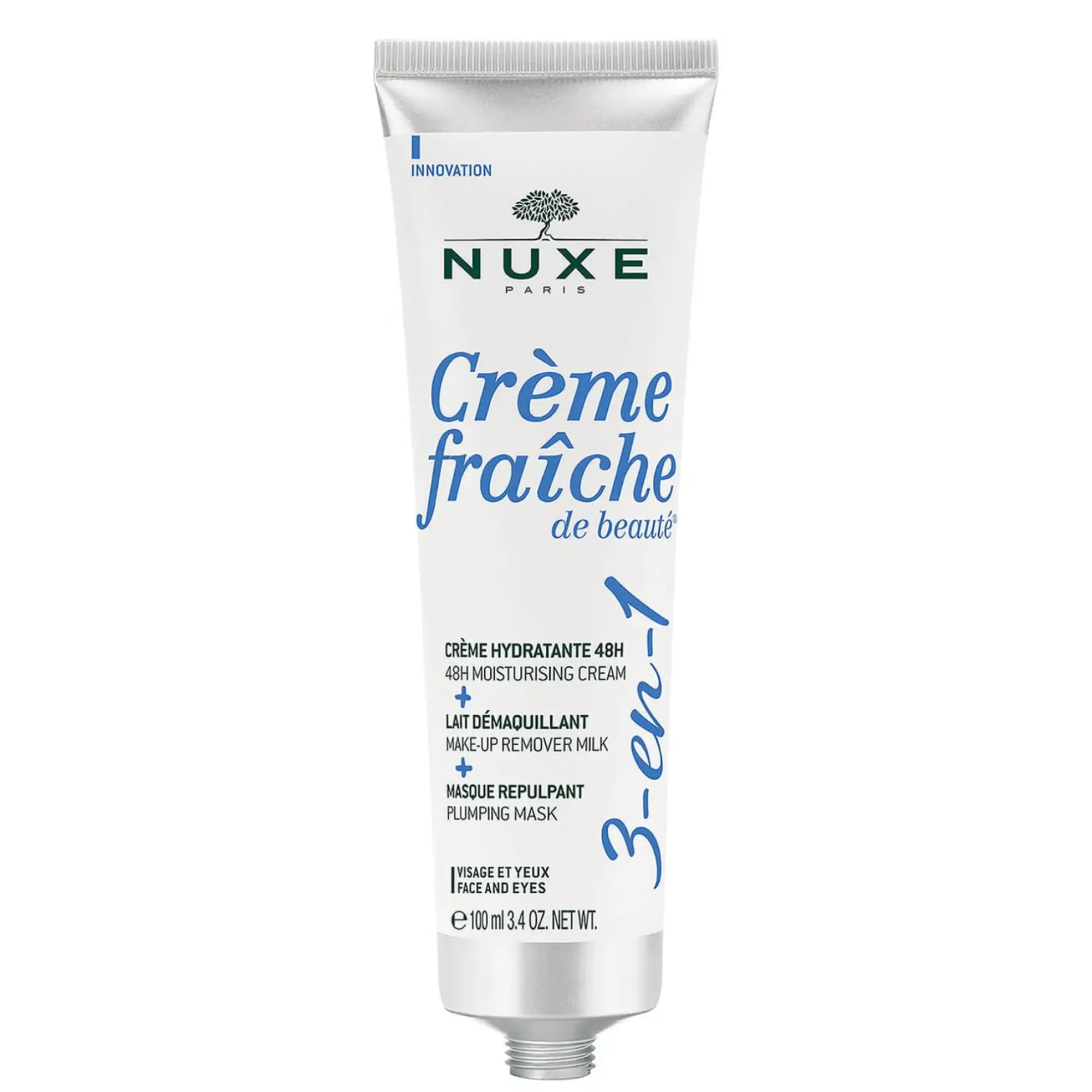 NUXE Crème fraîche de beauté® 3-en-1, Crème Hydratante 48h, Lait Démaquillant, Masque Repulpant Discount