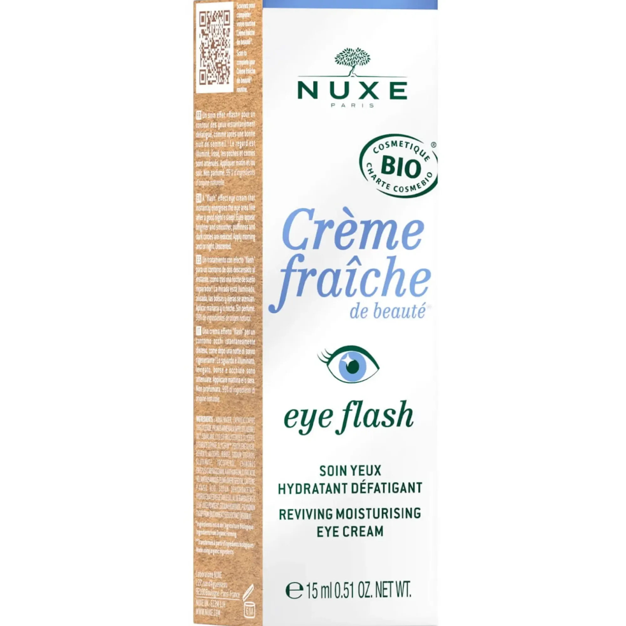 NUXE Eye Flash - Soin Yeux Hydratant Défatigant, Certifié Bio Hot